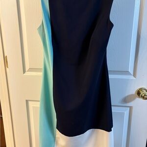 Ralph Lauren Navy and Aqua Asymmetrical Dress